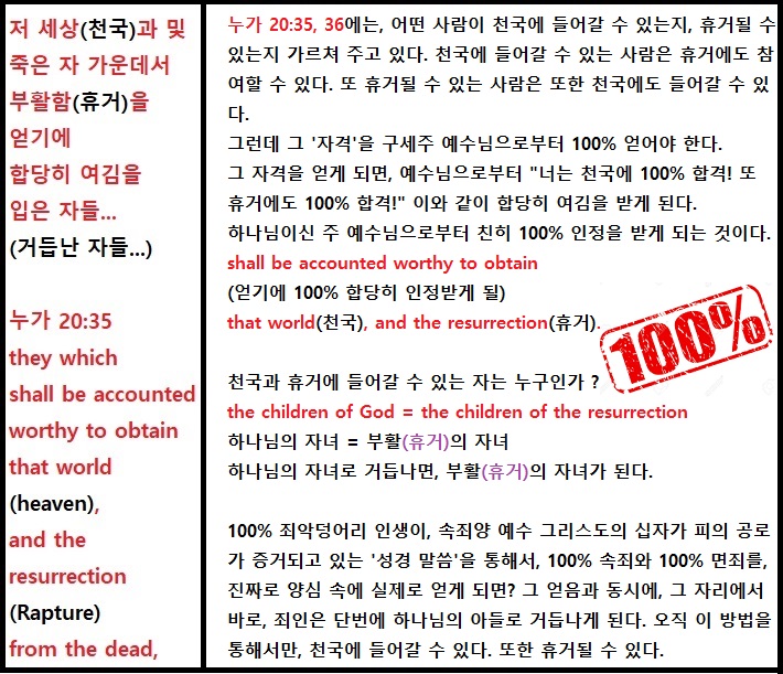 천국과 휴거 '자격증'을 보유한 자만 '합격' '통과'된다